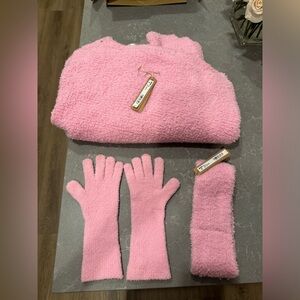 SKIMS scarf, gloves, headband set